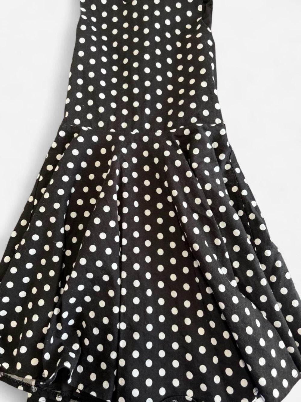 blackbutterfly Black & White Polka Dot Circle Dress-Flared with black slip